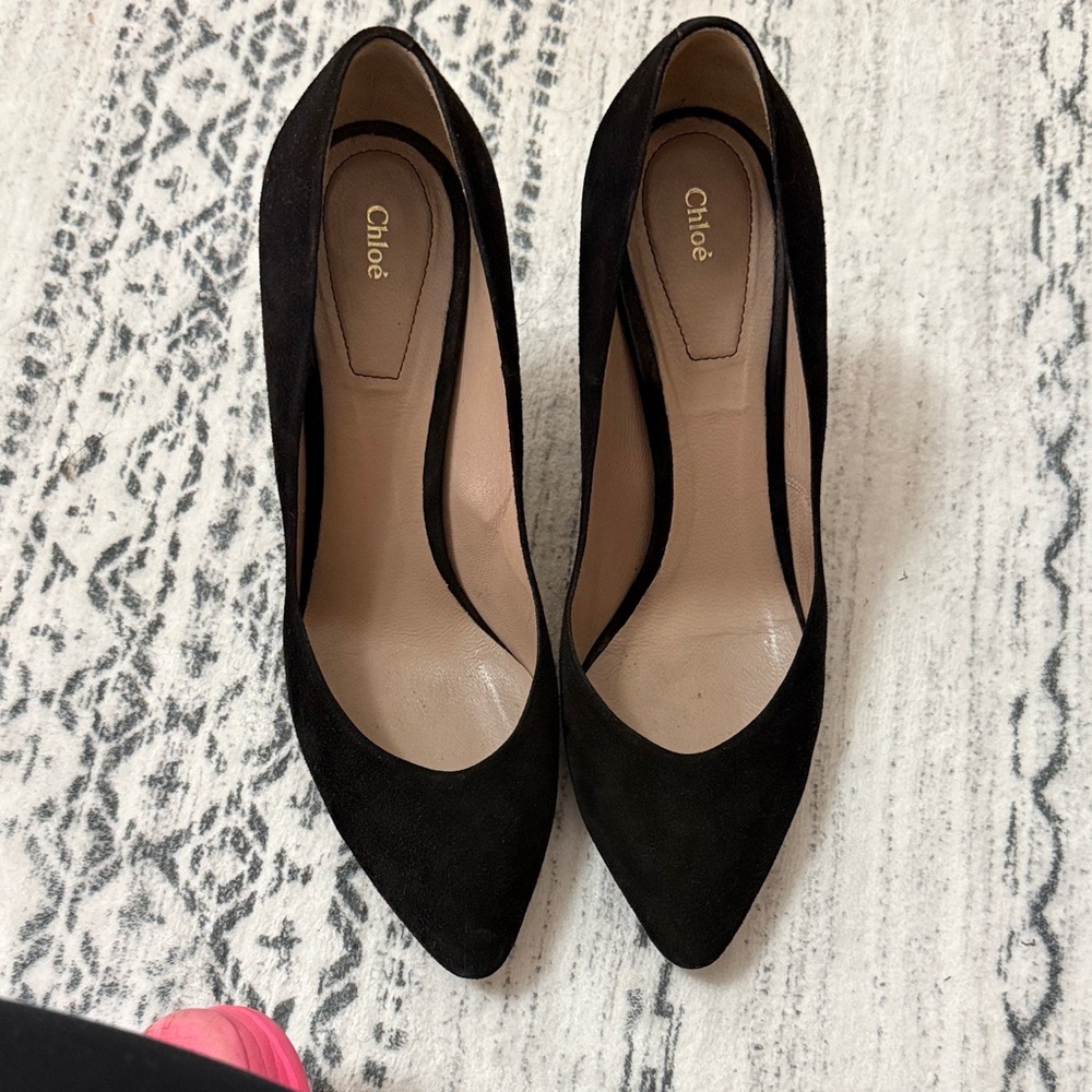 Chloe Black Suede Heels